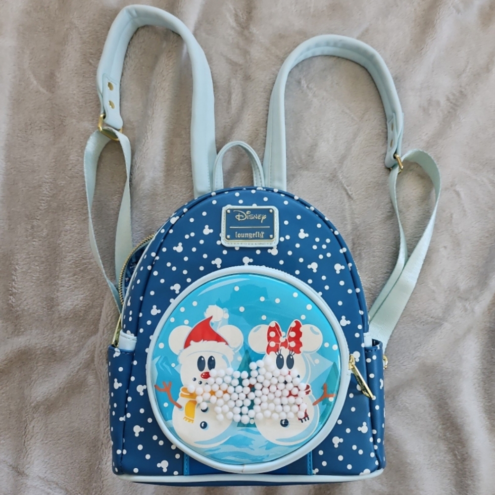 Loungefly Snowglobe Mickey and Minnie mini backpack